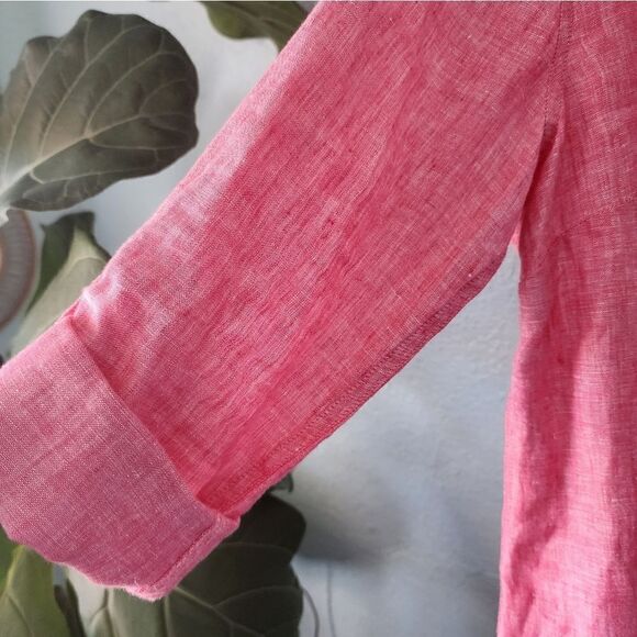 Talbots linen button down shirt blouse - Picture 4 of 9